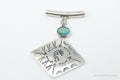 Vintage Mexico Designer Turquoise Southwestern Sterling Silver Pendant - Che Cose Belle