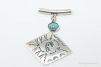 Vintage Mexico Designer Turquoise Southwestern Sterling Silver Pendant - Che Cose Belle