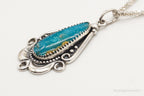 Vintage Native American Bell Trading Post Turquoise Sterling Silver Necklace - Che Cose Belle