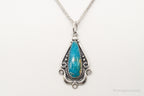 Vintage Native American Bell Trading Post Turquoise Sterling Silver Necklace - Che Cose Belle