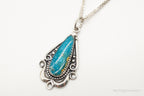 Vintage Native American Bell Trading Post Turquoise Sterling Silver Necklace - Che Cose Belle