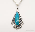 Vintage Native American Bell Trading Post Turquoise Sterling Silver Necklace - Che Cose Belle