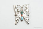 Vintage Native American Wilbur Musket Jr Navajo Sterling Silver Brooch Pendant - Che Cose Belle