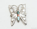 Vintage Native American Wilbur Musket Jr Navajo Sterling Silver Brooch Pendant - Che Cose Belle