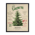 Vintage Painting of a Christmas Tree on a distressed bookplate background - Che Cose Belle