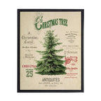 Vintage Painting of a Christmas Tree on a distressed bookplate background - Che Cose Belle