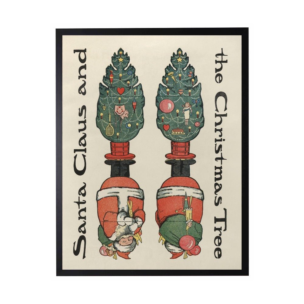 Vintage Painting of Little Santa and Christmas Tree - Che Cose Belle