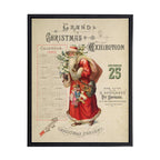 Vintage Painting of Santa on a distressed bookplate background - Che Cose Belle