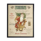 Vintage Painting of Santa on a distressed bookplate background - Che Cose Belle