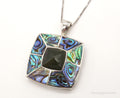 Vintage Paua Abalone Shell Green Stone Sterling Silver Necklace - Che Cose Belle