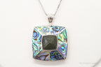 Vintage Paua Abalone Shell Green Stone Sterling Silver Necklace - Che Cose Belle
