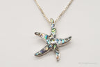 Vintage Paua Abalone Shell Starfish Sea Life Sterling Silver Necklace - Che Cose Belle