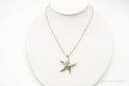 Vintage Paua Abalone Shell Starfish Sea Life Sterling Silver Necklace - Che Cose Belle