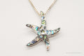 Vintage Paua Abalone Shell Starfish Sea Life Sterling Silver Necklace - Che Cose Belle