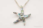 Vintage Paua Abalone Shell Starfish Sea Life Sterling Silver Necklace - Che Cose Belle