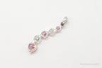 Vintage Pink & White Cubic Zirconia Sterling Silver Pendant - Che Cose Belle