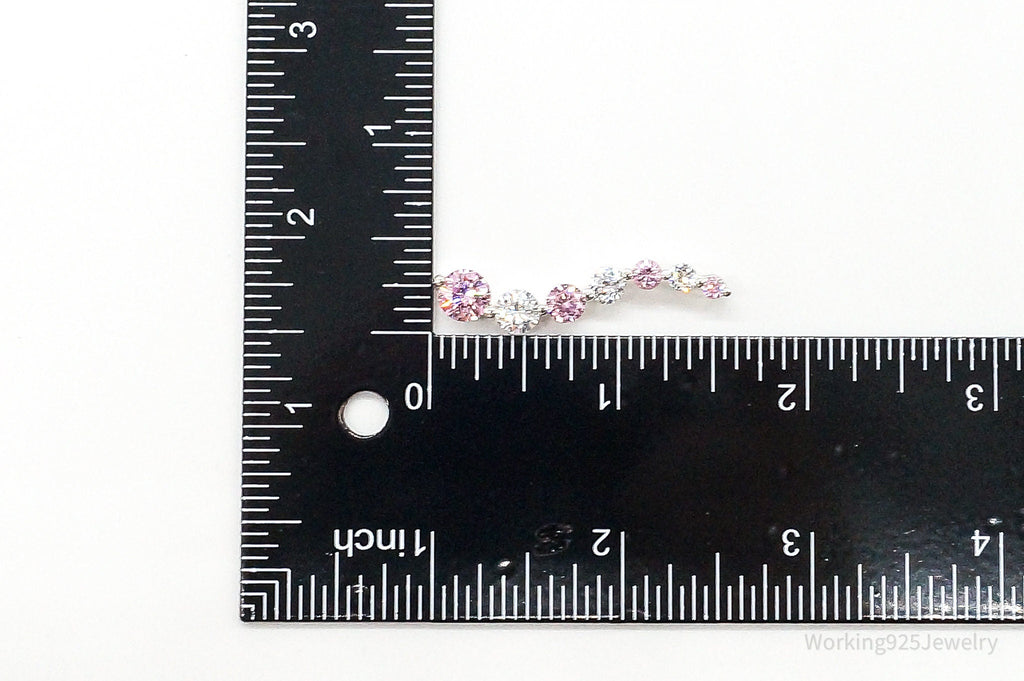 Vintage Pink & White Cubic Zirconia Sterling Silver Pendant - Che Cose Belle