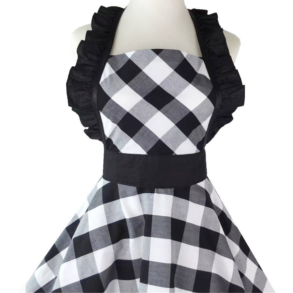 Vintage Plaid Cotton Apron Home Kitchen - Che Cose Belle