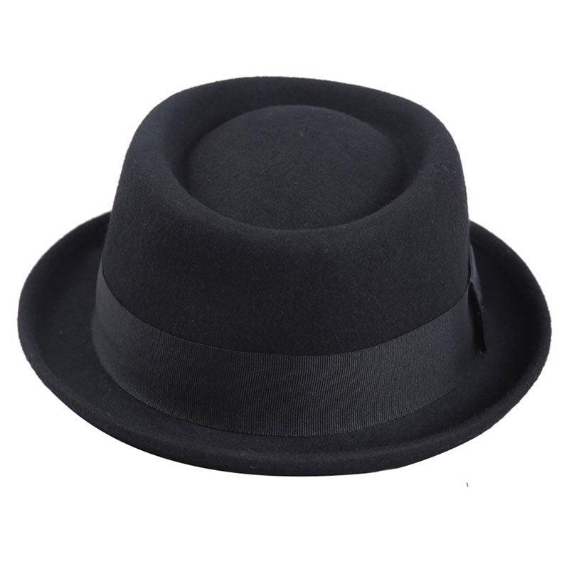 Vintage Pork Pie Hat Men Short Brim Cotton Pork Pie Hat Men's Porkpie Hats Flat Top Fedora Black Hat Mans Simple Gentlemen Party Hat Classic Design Soft Light Weight Hat Dress Hat Sun Hat - Che Cose Belle