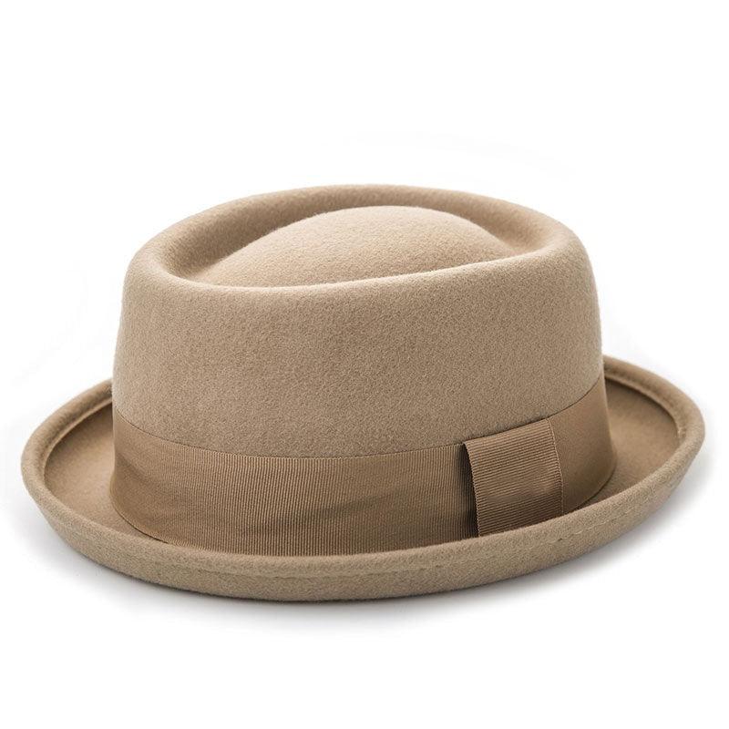 Vintage Pork Pie Hat Men Short Brim Cotton Pork Pie Hat Men's Porkpie Hats Flat Top Fedora Black Hat Mans Simple Gentlemen Party Hat Classic Design Soft Light Weight Hat Dress Hat Sun Hat - Che Cose Belle