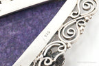 Vintage Purple Charoite Sterling Silver Floral Scroll Statement Necklace Pendant - Che Cose Belle