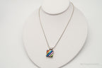 Vintage Rainbow Dichroic Glass Sterling Silver Necklace - Che Cose Belle