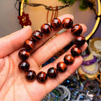 Vintage Red Tiger Eye Gemstone Bead Bracelet - Che Cose Belle