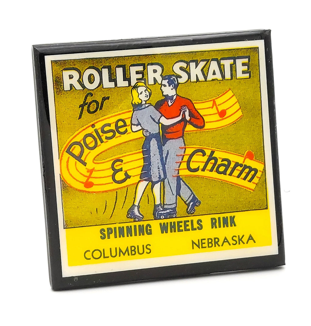 Vintage Roller Skating Rink Drink Coaster Set - Let's Roll - Che Cose Belle