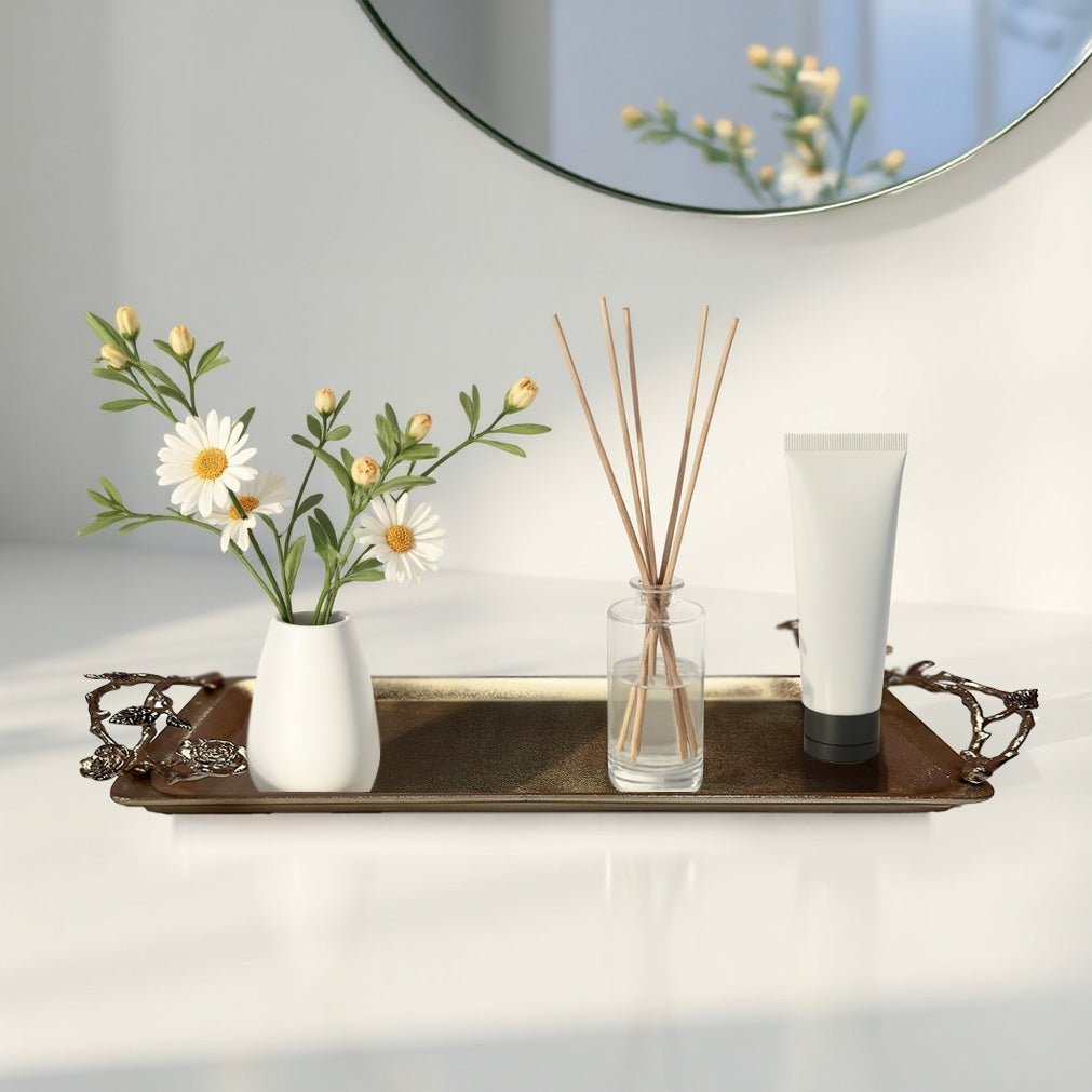 Vintage Rose – Artistic Decorative Home Accessory Handmade Bathroom Vanity Tray - Che Cose Belle
