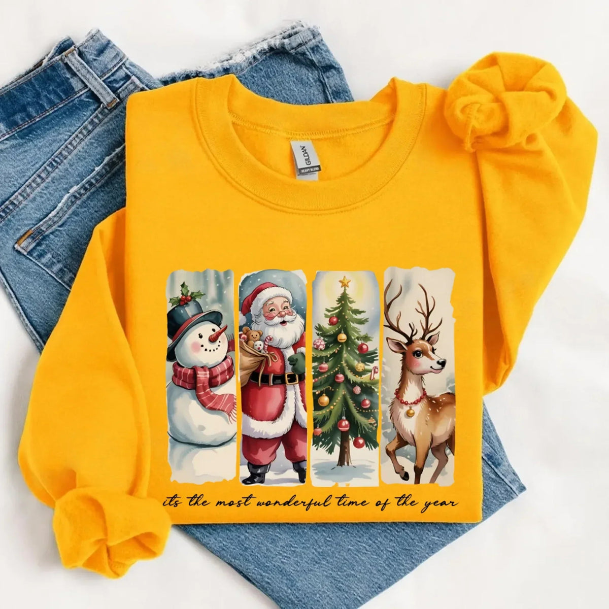 Vintage Santa Sweatshirt Wonderful Time Christmas Crewneck - Che Cose Belle