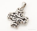 Vintage Scroll Cross Sterling Silver Pendant - Che Cose Belle