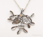Vintage Shablool Didae Orange CZ Hope Believe Life Tree Sterling Silver Necklace - Che Cose Belle