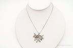 Vintage Shablool Didae Orange CZ Hope Believe Life Tree Sterling Silver Necklace - Che Cose Belle