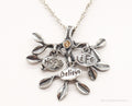 Vintage Shablool Didae Orange CZ Hope Believe Life Tree Sterling Silver Necklace - Che Cose Belle