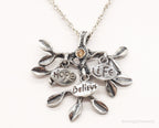 Vintage Shablool Didae Orange CZ Hope Believe Life Tree Sterling Silver Necklace - Che Cose Belle