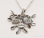 Vintage Shablool Didae Orange CZ Hope Believe Life Tree Sterling Silver Necklace - Che Cose Belle