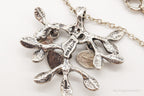 Vintage Shablool Didae Orange CZ Hope Believe Life Tree Sterling Silver Necklace - Che Cose Belle