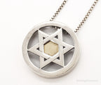 Vintage Star Of David Brass Copper Sterling Silver Necklace - Che Cose Belle