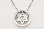 Vintage Star Of David Brass Copper Sterling Silver Necklace - Che Cose Belle