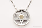Vintage Star Of David Brass Copper Sterling Silver Necklace - Che Cose Belle