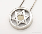 Vintage Star Of David Brass Copper Sterling Silver Necklace - Che Cose Belle
