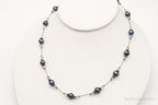 Vintage Tahitian Pearl & Glass Bead Sterling Silver String Necklace - Che Cose Belle