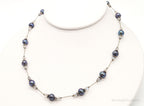 Vintage Tahitian Pearl & Glass Bead Sterling Silver String Necklace - Che Cose Belle