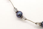 Vintage Tahitian Pearl & Glass Bead Sterling Silver String Necklace - Che Cose Belle