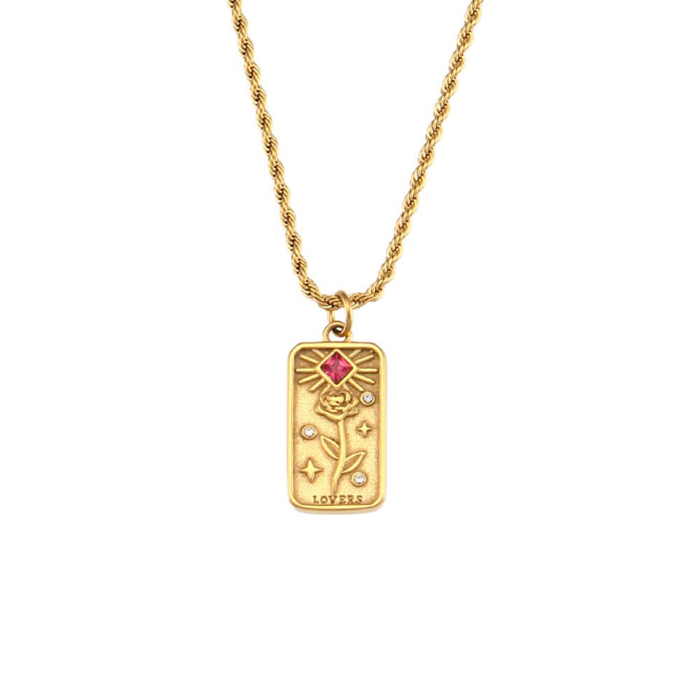 Vintage Tarot Card Stainless Steel Necklace - Che Cose Belle