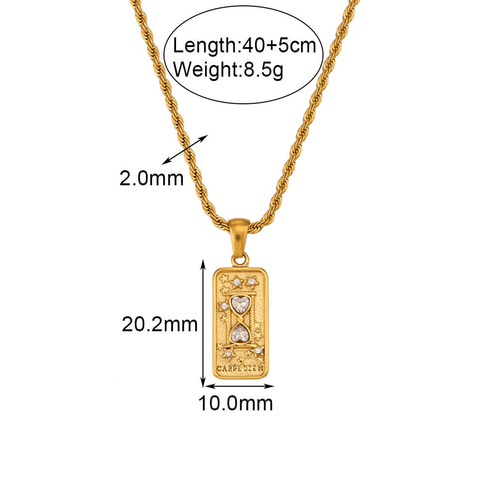 Vintage Tarot Card Stainless Steel Necklace - Che Cose Belle