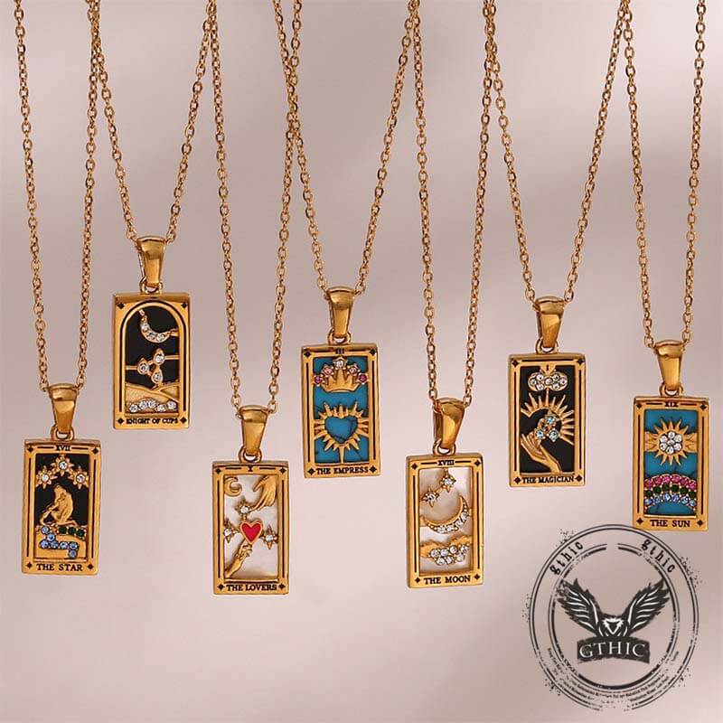 Vintage Tarot Card Stainless Steel Necklace - Che Cose Belle
