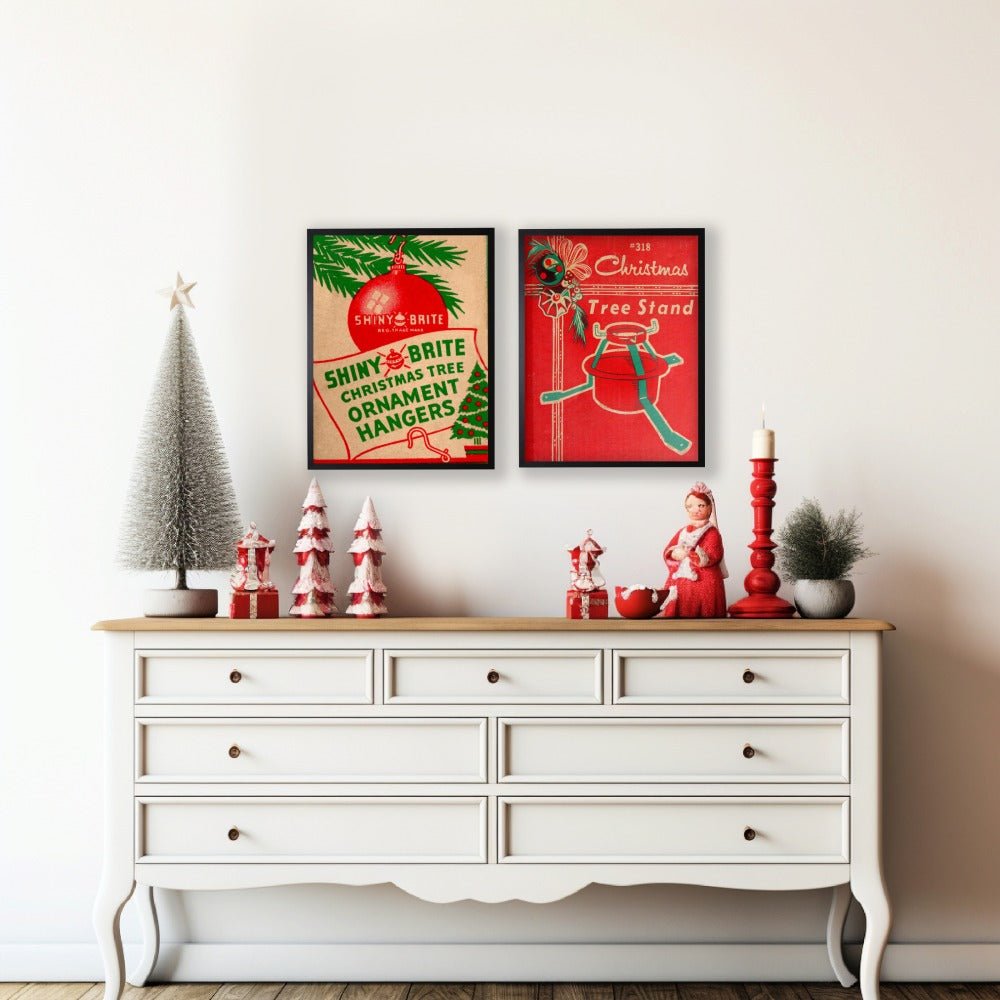 Vintage Tree Stand Christmas Poster - Che Cose Belle