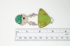 Vintage Turquoise Amethyst Malachite Garnet Sterling Silver Moon Face Pendant - Che Cose Belle