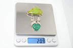 Vintage Turquoise Amethyst Malachite Garnet Sterling Silver Moon Face Pendant - Che Cose Belle